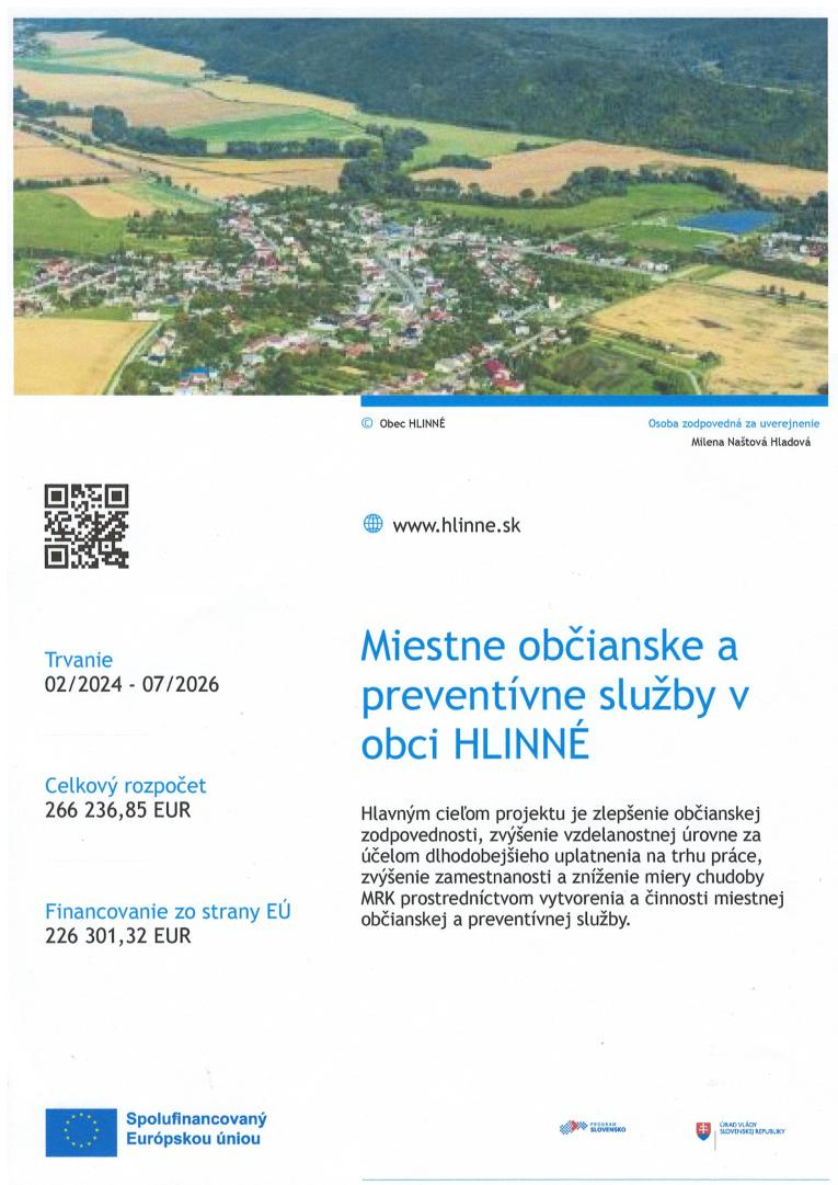 Fotka - Miestne občianske a preventívne služby v obci Hlinné
